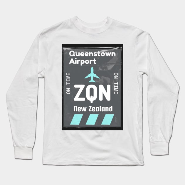 Airport ZQN Queenstown Long Sleeve T-Shirt by Woohoo